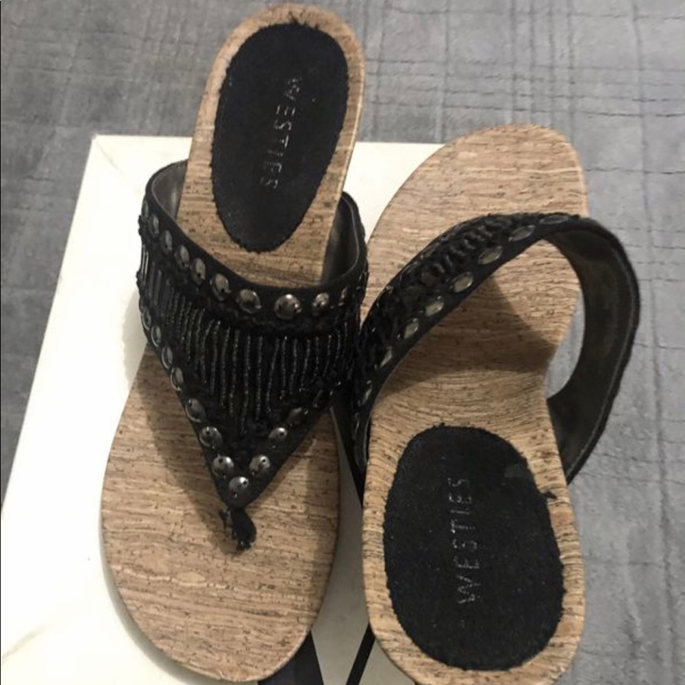 Black Sandals , used only 1 time, size  7.5